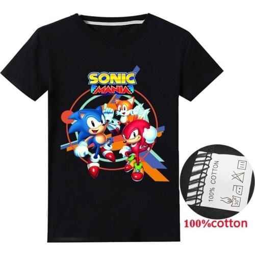 Cotton cartoon anime short sleeve round neck T-shirt sports casual fashion summer boys and girls T-shirt tops