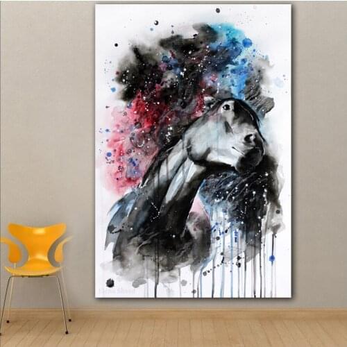 Large size Printing 4 Horse ink painting Wall Art Picture Home Decor Living Room Modern Canvas Print No Frame Paintings