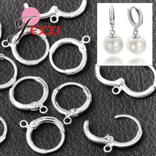 10PCS/LOT Round Jewelry Making Parts 925 Sterling Silver Accessories DIY Original Connestion Parts Earring Making Buckle