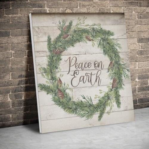 Peace on Earth Christmas Quotes Gifts Canvas Paintings Wall Art Prints Posters Pictures Living Room Home Decor With Inner Frame