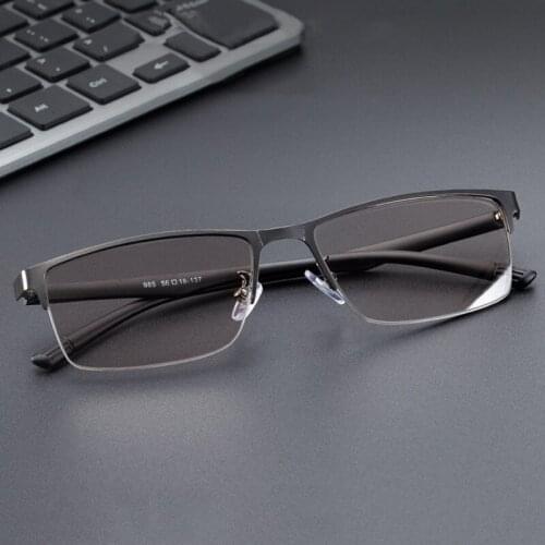 TR90 Polarized Sunglasses Men Natural Crystal Stone Lens Retro Sun Glasses for Men Vintage Half Rim Sunglass Shades Gafas De Sol