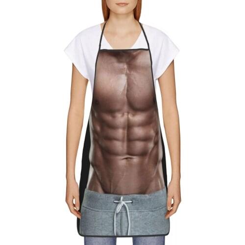 Man Muscle Kitchen oil resistant wreath Builder kitchen apron baking accessories for Women 72*52cm