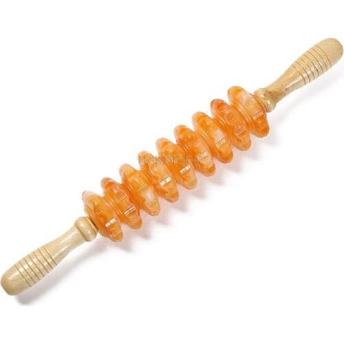 New Gear 9 Wheels Yoga Deep Muscle Relaxation Massage Shaft Fascia Roller Plastic Roller Rod Back Massage Wheel