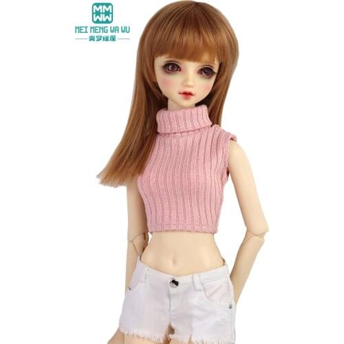 BJD Doll clothes Fashion Turtleneck sweater, cardigan, denim short skirt for 58--60CM 1/3 BJD DD SD toys Ball Jointed Doll acces