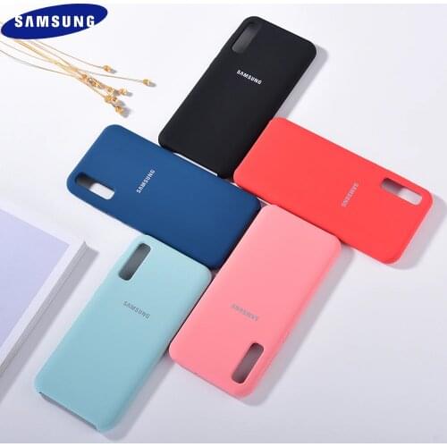 Original Samsung A30 A50 A70 Liquid Silicone Case Soft-Touch Protective Cover For Galaxy a30 A505F A7050 Shell With Logo&Buttons