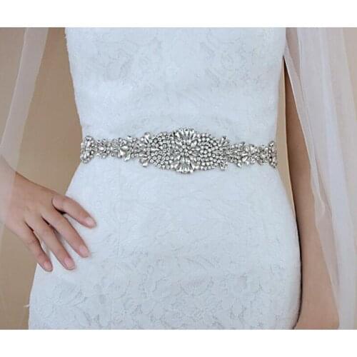 Beautiful Rhinestone Belt Crystal Bridal Belt Sash handmade Diamond Delt Wedding Party Bride Belt For Dress Sash