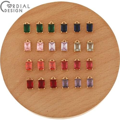 Cordial Design 50Pcs 6*10MM Jewelry Accessories/DIY Charms/Hand Made/CZ Pendant/Earrings Making/Jewelry Findings & Components