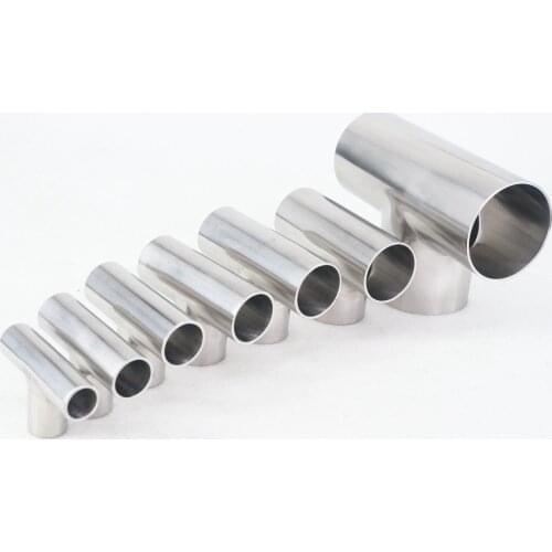 Equal O.D 34/38/40/45/48/51/57/60/63mm 304 Stainless Steel Sanitary Weld Tee Connector Welding Pipe Fittings