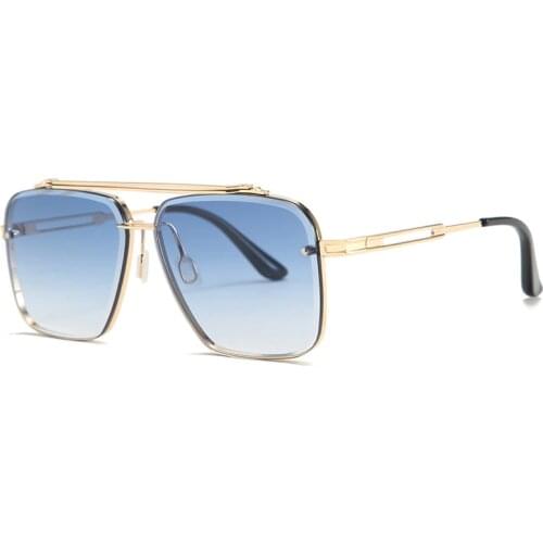 DENISA Blue Sunglasses Women Square Glasses Fashion Luxury Brand Designer Womens Sunglasses Gradient Shades Oculos De Sol G17302