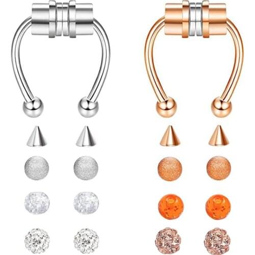 U Shaped Fake Nose Ring Hip Hoop Septum Rock Stainless Steel Magnet Nose Piercing Punk Piercing Body Jewelry