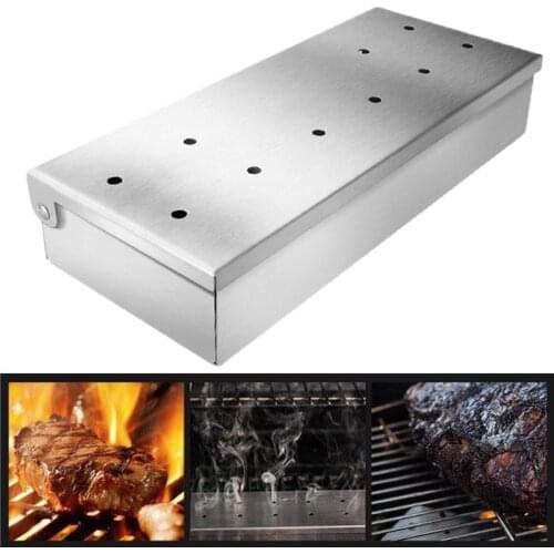 Outdoor BBQ Products Stainless Steel Smoker BOX BBQ Stainless Steel Smoke Box Creative Kichen Tools Ill Cooking Tools Bacon Mini
