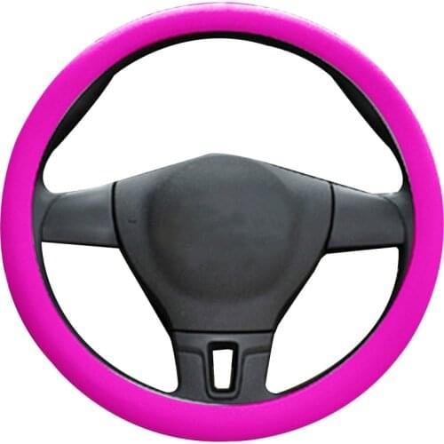 Car Universal Steering Wheel Cover Colorful Non-slip Silicone Steering Wheel Protective Sleeve Auto Interior Decoration