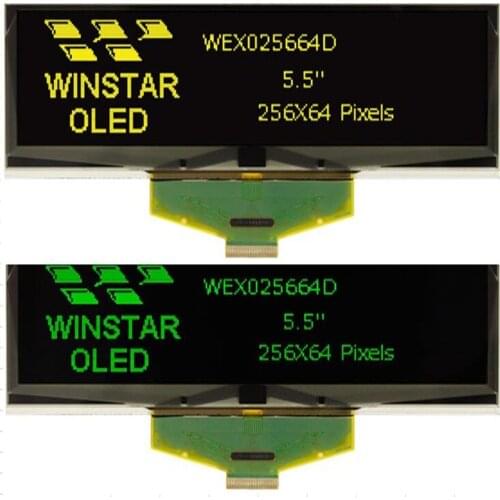 WEX025664D Winstar is 5.5 inch 256x64 TAB OLED display POS system application standard emitting yellow colors new and original
