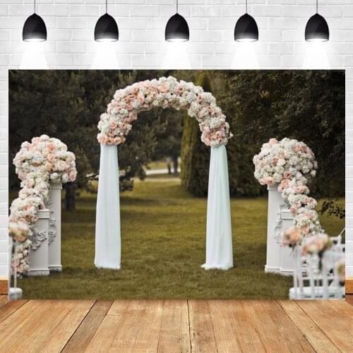 Yeele Wedding Party Flower Arch Backdrop Photocall For Photo Studio Natural Landscape Plant Grass Photography Background Vinyl