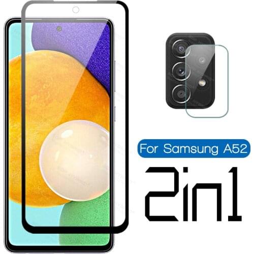 2in1 Screen Protector and Camera Lens Armored Film For Samsung Galaxy A52 A72 A32 A42 A12 A02s A02 Tremp Safety Glass Full Cover