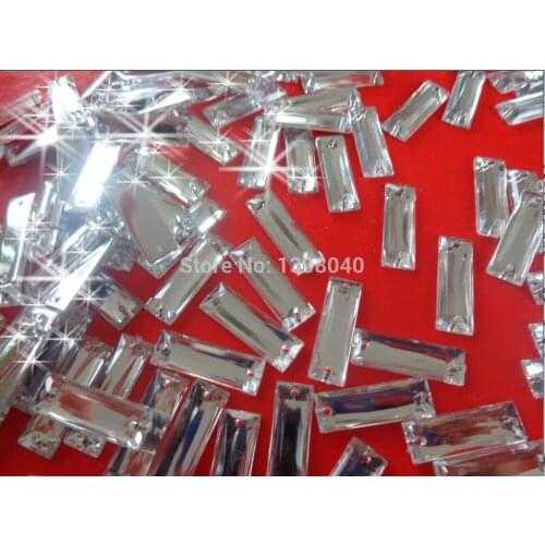 Loose beads 150pcs 7*21mm silvery sew on Acryl crystal rhinestones accessory gemstone flatback strass diamond