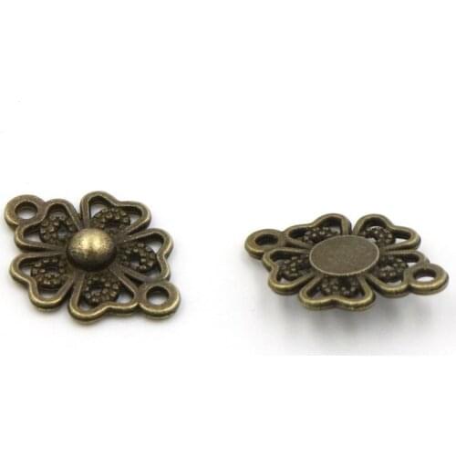 20pcs 21*1mm Vintage Bronze Silver Two Holes Necklace Bracelet Metal Connectors Hook For Jewelry Making Finding Diy Accessories