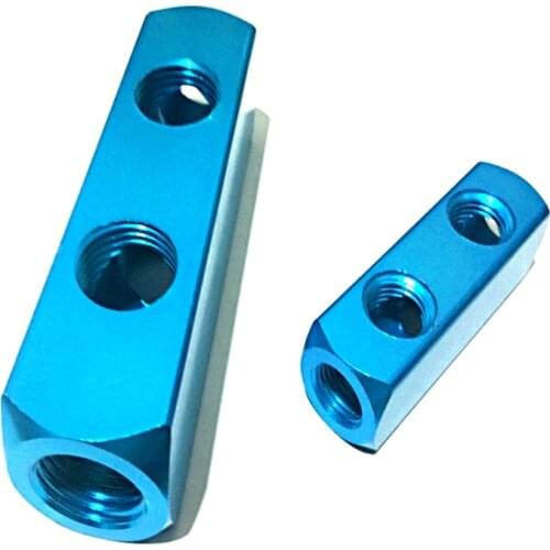 5-13 Ports 2-12 Ways 1/4" 1/2" BSPT Female Thread Aluminum Pneumatic Air Hose Inline Manifold Block Splitter Quick Connector