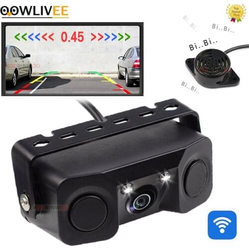 OOWLIVEE Dual CPU Car Parking Sensors Camera 2 Radar Detector Parktronic With Car Rear view Camera Alert Jalousie Car Accessores