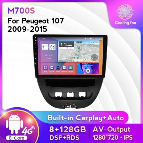 4GRAM 64GROM 4G LTE IPS DSP Android Car Multimedia radio player For Peugeot 107 2009-2015 Toyota Aygo Citroen C1 2005-2014
