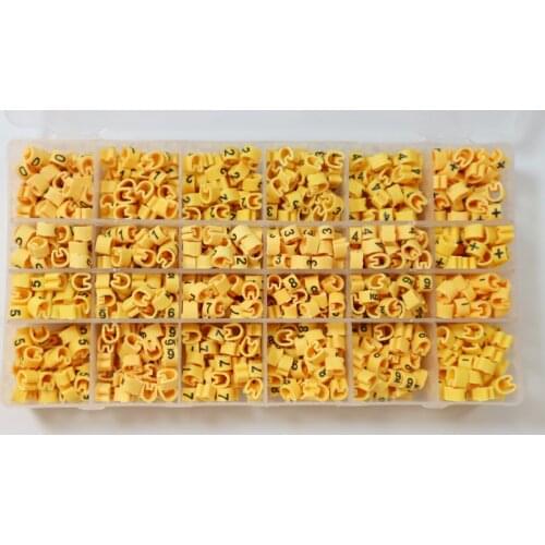 Freeshipping 0.5mm2 -16mm2 12 different number 0-9 + - cable marker sleeving set