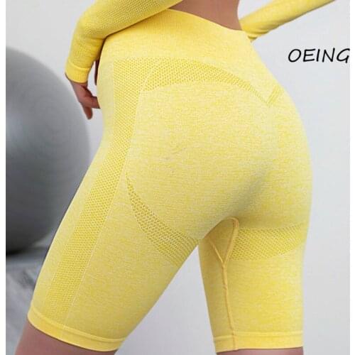 Seamless Fitness Womens Biker Shorts Sport Yoga High Waist Gym Clothing Workout Legging