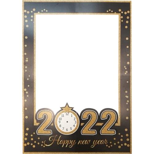 Chicinlife 1Pcs 2021 Happy New Year Party Photo Frame Photo Props Party Home Decoration Supplies