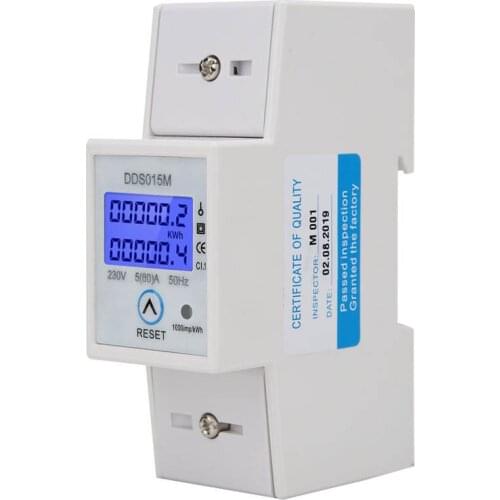 DDS015M Watt Hour Meter Digital Display Single Phase Electric Power Meter Can-be-Reset 230V Multifuntion Smart Energy Meter