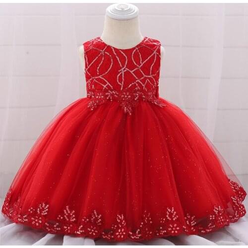 0-24M Sequin Christening Dress For Baby Girl Clothes Summer Dresses Ball Gown Girl First Birthday Party Princess Dress