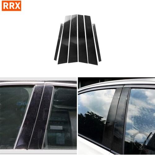 For BMW 5-Series F10 2011 2012 2013 2014 2015 2016 2017 Carbon Fiber Window B Pillars Exterior Stickers Trim Car Accessories