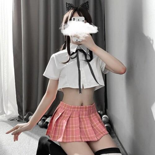 Erotic Cosplay Schoolgirl Kawaii Lingerie Anime Halloween Outfits for Women Roleplay Costumes with Stocking Student Uniform 2021