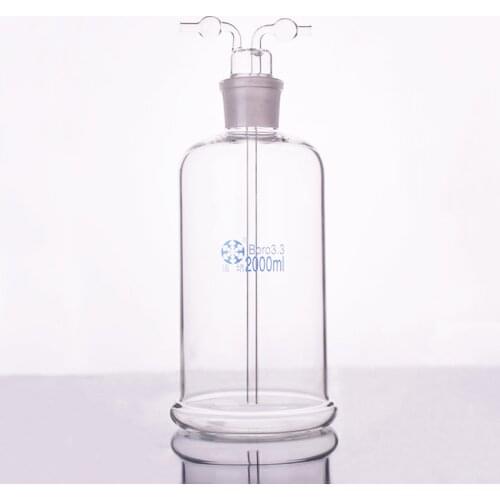 FaPei Drechsel gas washing bottle ,Capacity 2000ml,Lab Glass Gas Washing Bottle,Shisha hookah