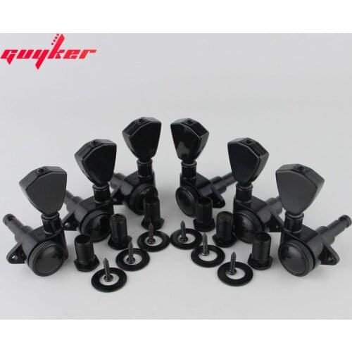 GUYKER 3R3L Tuners Guitar Models Rear lock string Electric Guitar Machine Heads Trapezium Button Black