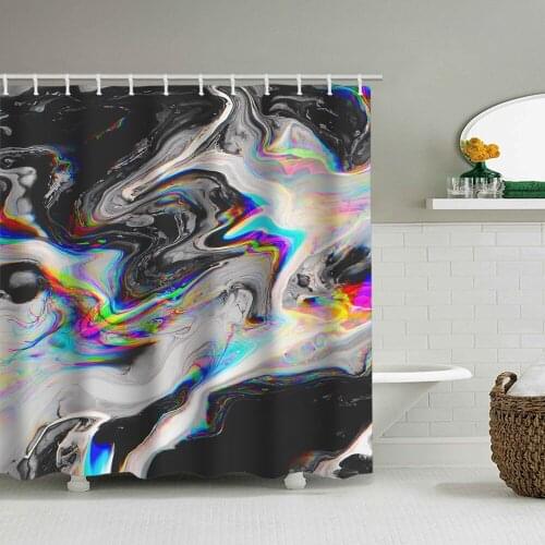 Hot selling shower curtain colorful texture marble printing bathroom waterproof shower curtain partition curtain distribution ho