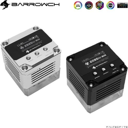 BArrowch 17W Intelligent 17W Power Pump Speed OLED Display Show MAX Flow 960L/H 5 6 Meters Lift DC 12V Silver Black,FBSP17B