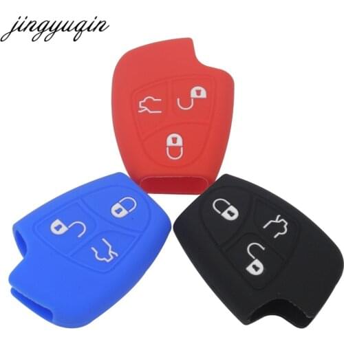 Jingyuqin 10pcs/lot Silicone 2/3/4 Button Remote Key Fob Case Cover holder For Mercedes for Benz B C E ML S CLK CL 3B 4BT