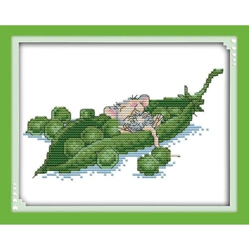 Joy Sunday New Arrival Animal Patterns Cross Stitch Kit 11&14CT Printed Canvas DIY Cross Stitch Kits Embroidery Needlework Sets