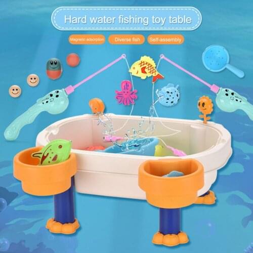 Magnet Fishing Toy Fishing Platform Kids Water Play Interactive Game Summer Water Sand Play Table Gift For Kids Free Shipping
