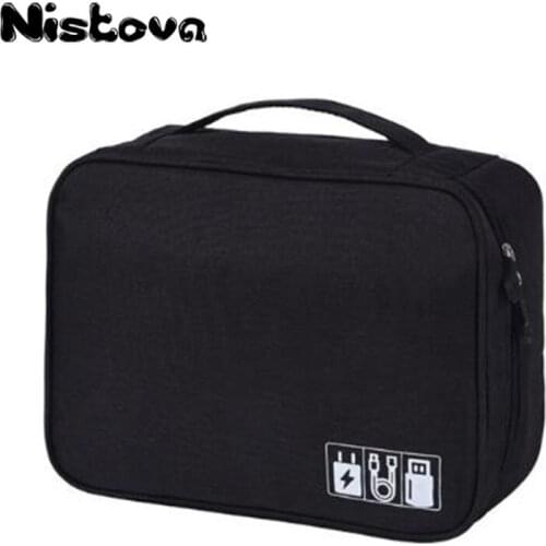 Multifunction Digital Accessories Receiving Bag Waterproof Polyester USB Cable Charger Mobile Power Travel Packing Organizer