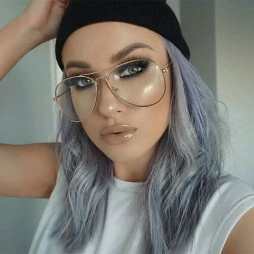 2021 fashion Unisex Big Round Oversize Clear lens Chic Eye Glasses Vintage Retro Metal Frame Glasses Solid Alloy Glasses