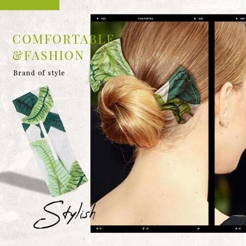 Deft Bun Fashion Hair Bands Women Summer Knotted Wire Headband Print Hairpin Braider Maker Easy To Use DIY Accessories