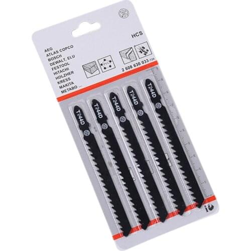 5pcs/set T244D 6T Reciprocating Saw Blades For Wood Metal Fast Cutting Straight Cutting 4mm Teeth Length Jigsaw Blades 100*1.2mm