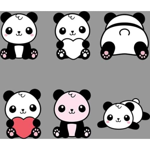 Panda Small Cute Stickers Patches for Kids Clothing Jacket Ironing stickers Iron-on Transfers Washable DIY Appliques