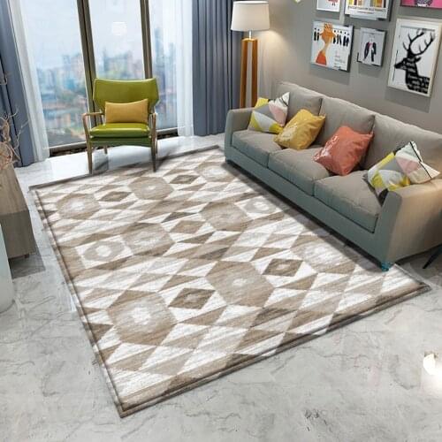Non-Slip Bohemian Color Diamond Pattern Carpet Printed Flannel Rug Room Floor For Living Room Bedroom Home Decorative Crapet