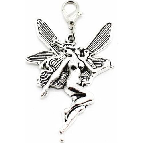 New Arrival 20pcs/lot elfin dangle charms silver alloy lobster clasp charms for glass momery floating pendant necklace
