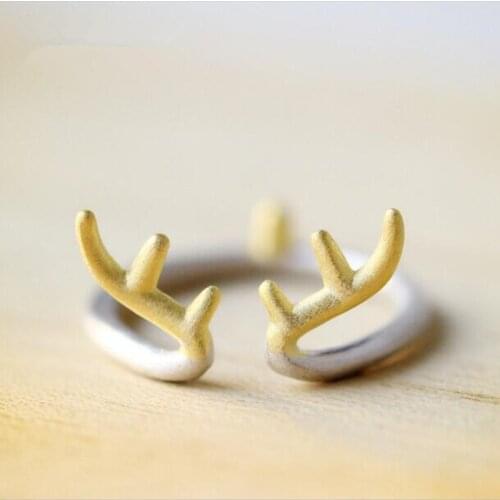 New Hot Popular 925 Sterling Silver Jewelry Not Allergic Personalized Training Deer Opening Rings SR10
