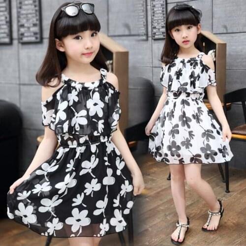 Girl Dress Summer 2017 New Children Clothes Kids Flower Dresses Chiffon Princess Costume For Girls Vestido Holiday Party JW1654
