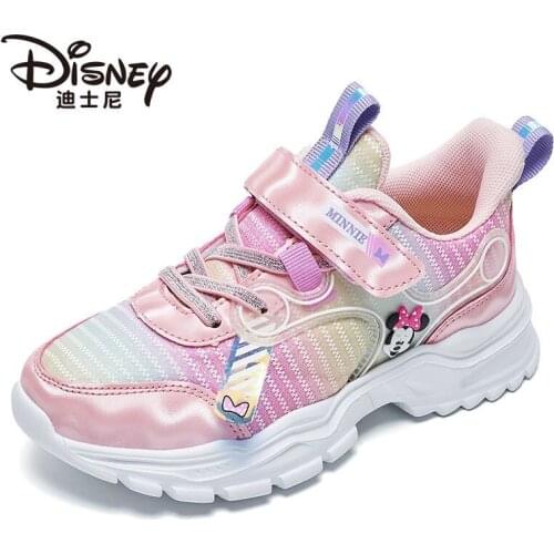 Disney girls casual shoes new Mickey mouse soft-soled wear-resistant princess shoes baby students breathable sports shoes