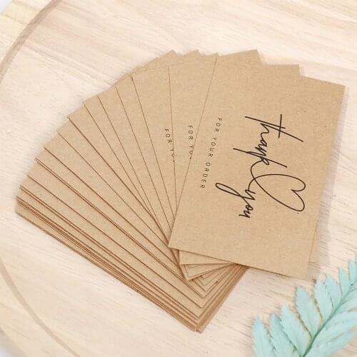 30Pcs Greeting Tags Thank You For Your Order Kraft Paper Card For Small Shop Gift DIY Crafts Decoration Card For Small Business