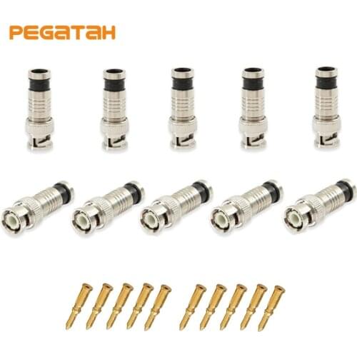BNC Connector Compression Connector Jack for Coaxial RG59 Cable CCTV Camera Accessories